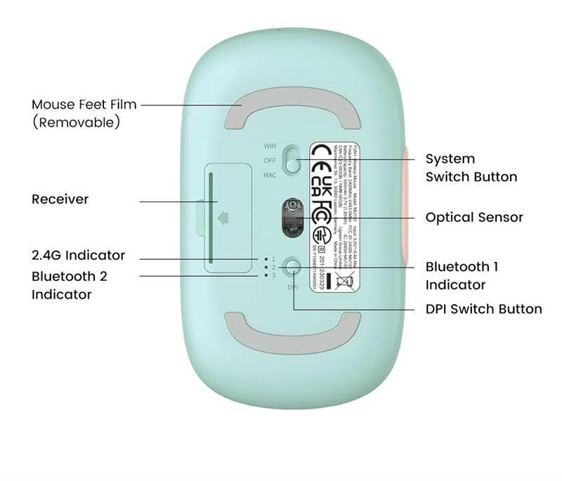 UGREEN-MU102-Kabellose-Bluetooth-Maus-4000DPI-Wiederaufladbare-Dual-Modus-Stille-Tasten-Maumluse-fuu-2022367-10